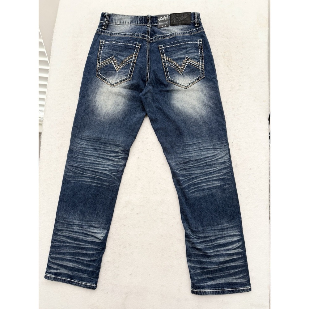 True‎ Luck Men`s Jeans Straight Medium Wash 30x30 NWT Embroidered